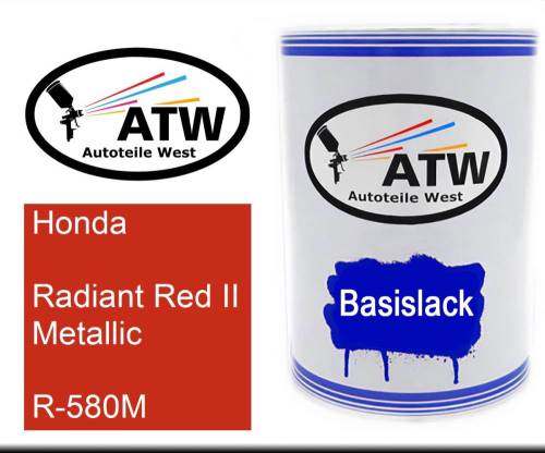 Honda, Radiant Red II Metallic, R-580M: 500ml Lackdose, von ATW Autoteile West.